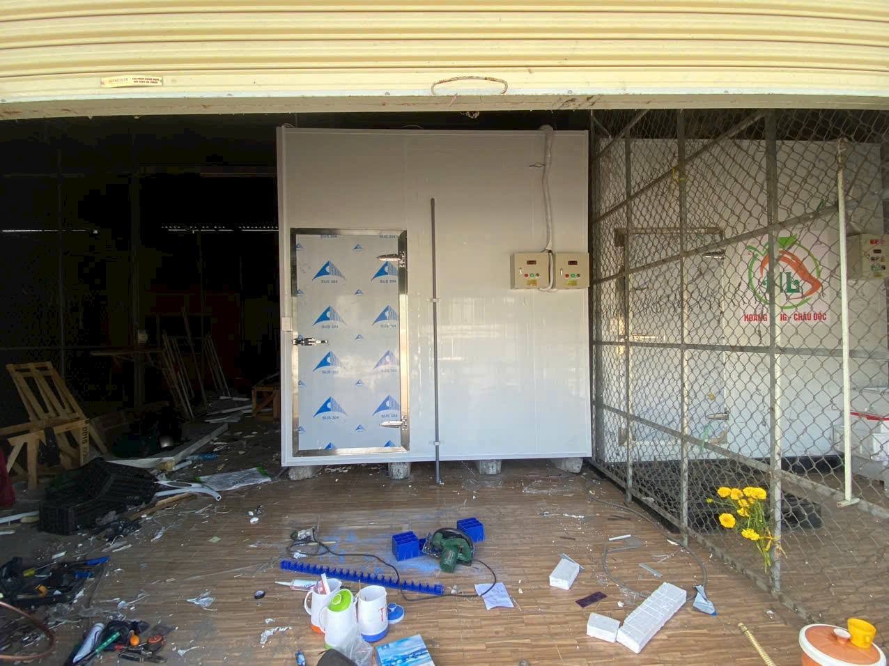 refrigeration warehouse interior with goods