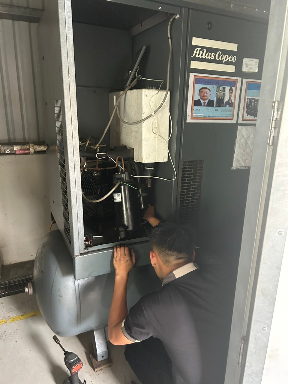 air dryer system in a factory setting