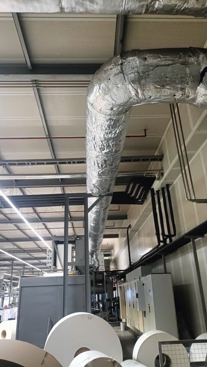 factory worker with ventilation system