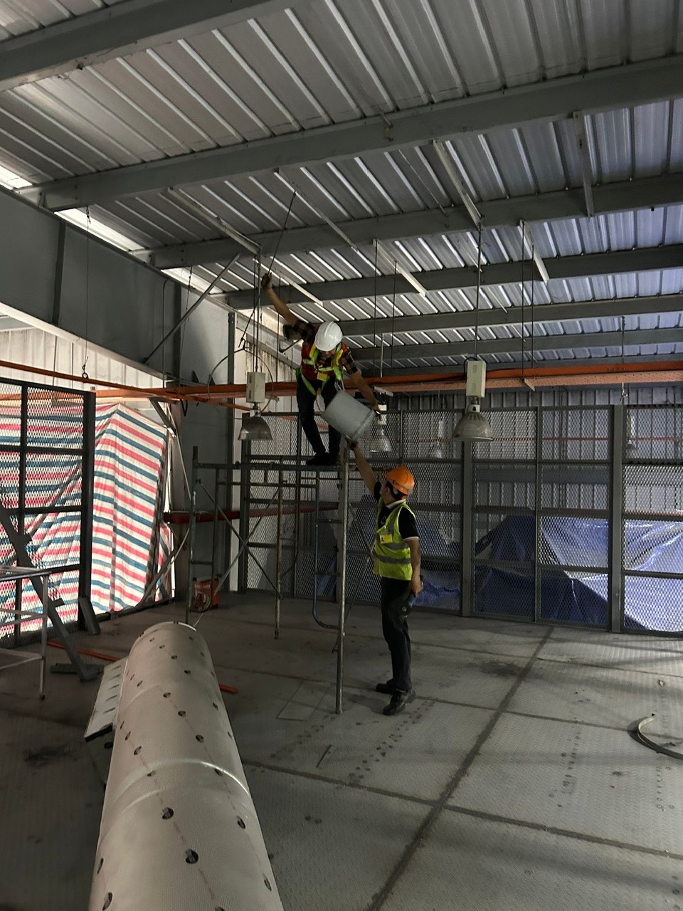 industrial fan installation