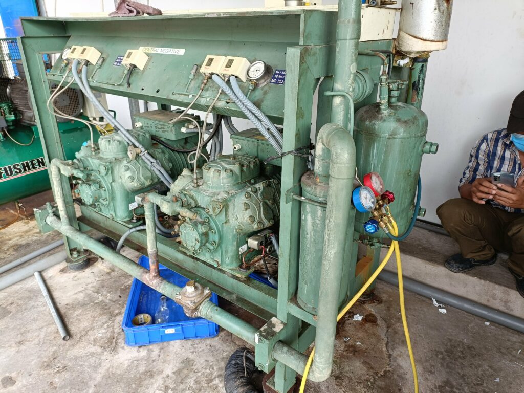 chiller system in a factory setting