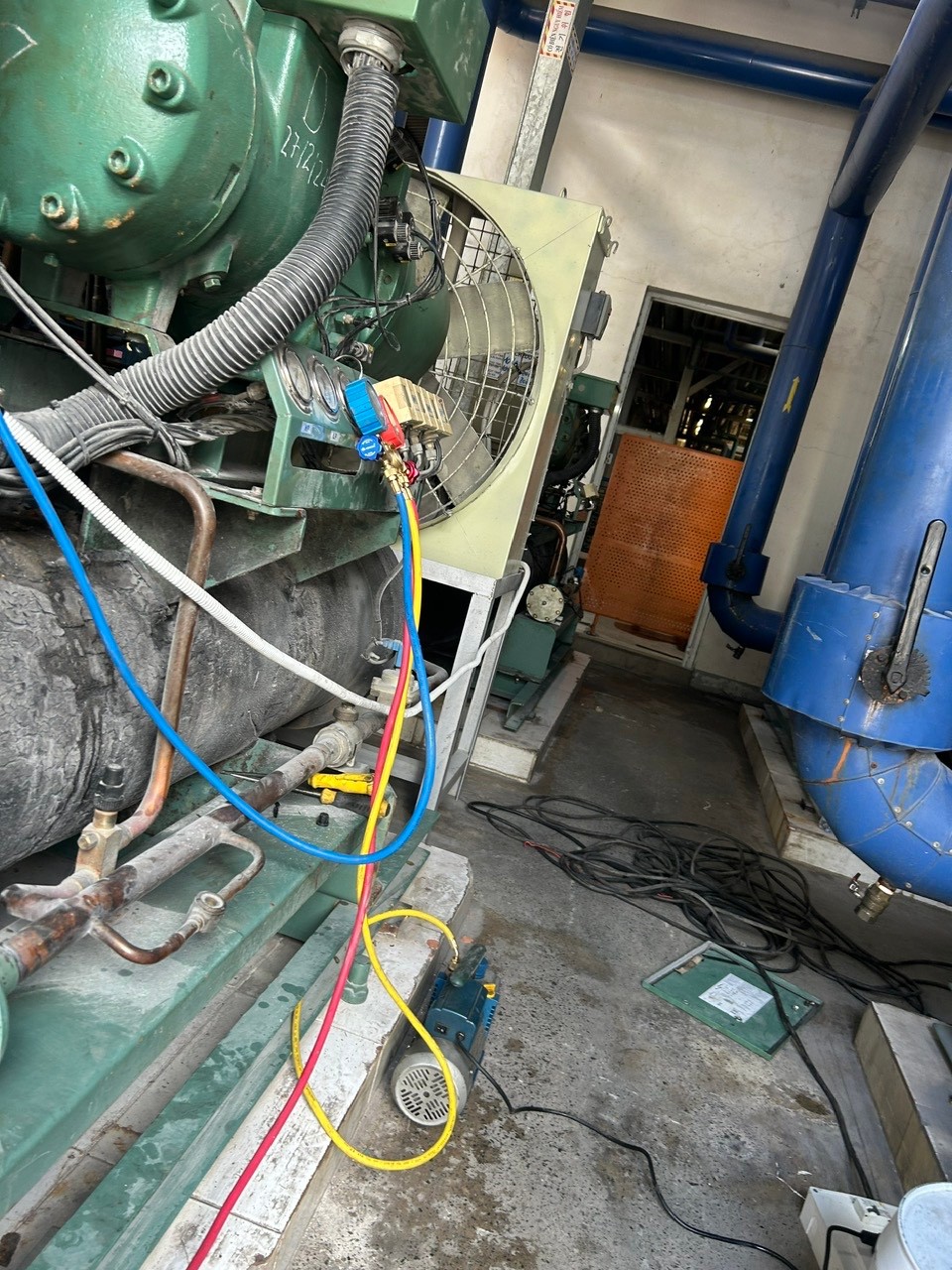 close-up of a chiller control panel